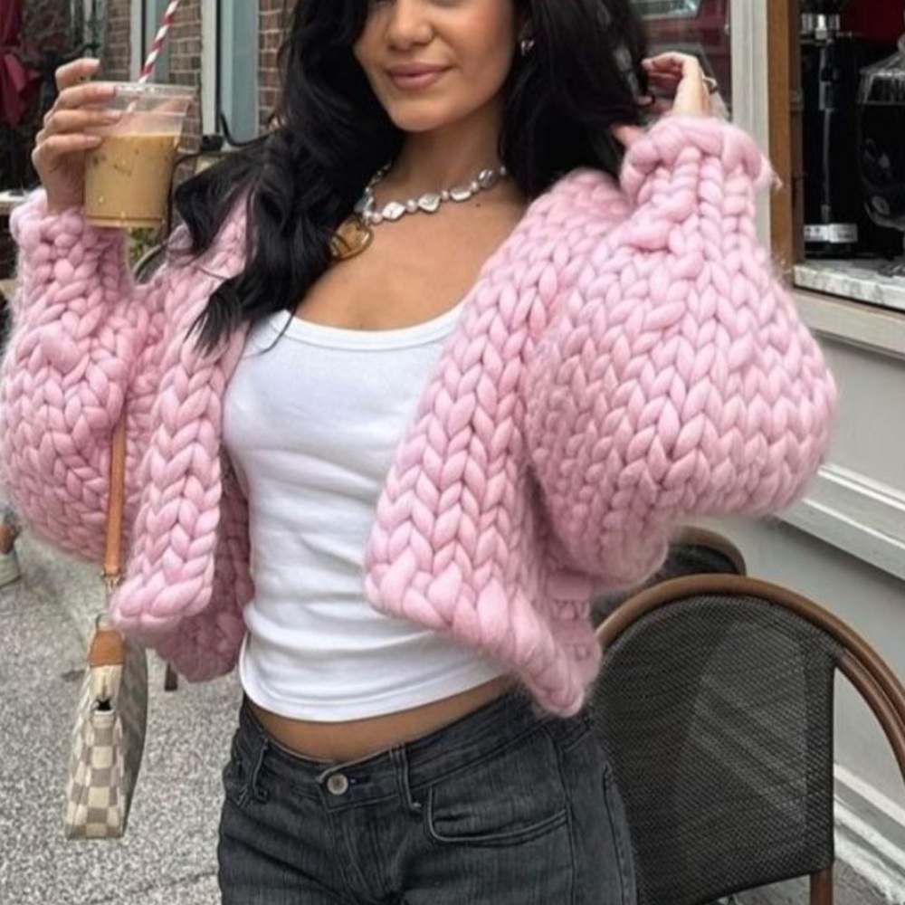 Chunky Knit Pink Sweater